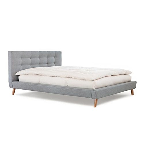 White Lotus Home Green Cotton Mattress Topper with 100% Cotton Twill Outer Case, King, Off White