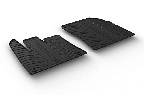 Gledring Set tapis de caoutchouc compatible avec Citroën Berlingo / Opel Combo E / Peugeot Partner Cargo 9/2019- (T Profil 2-pièces + clips de montage ovale)