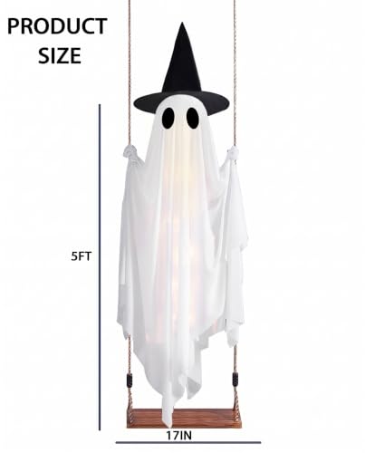 5' CYSKXYI Halloween LED Spooky Swinging Ghost w/ Remote - image 2
