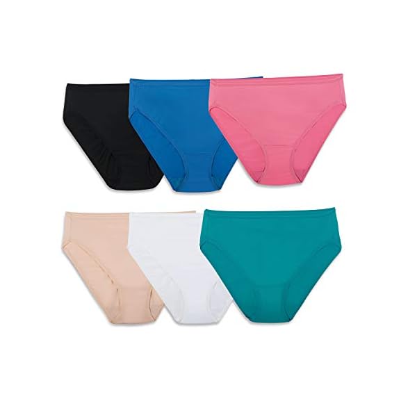 Fruit of the Loom Women's 6pk Microfiber Hi-Cut, Assorted, 7