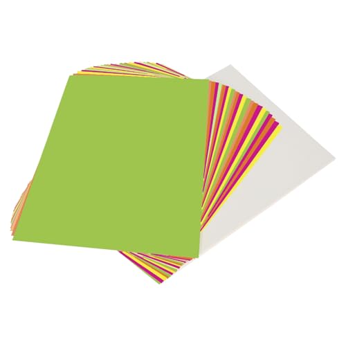 Image of School Smart Poster Board, 11 x 14 Inches, White /Assorted Neon Colors, Pack of 50