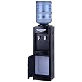 Hot & Cold Top Loading Water Dispenser, Water Cooler Dispenser for 3 or 5 Gallon Bottles with Child Safety Lock, Removable Drip &Storage Cabinet, for Home Office Dormitory