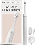 SURI 2.0 Nuevo Cepillo de Dientes Eléctrico Sónico con Sensor de Presión | Batería de 1 Mes+ | Diseñado en California | Cepillo Eléctrico para Adultos | Cepillos de Viaje | Cepillo de Dientes |
