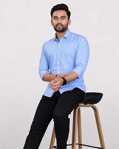 Image of CB-COLEBROOK Men's Casual, Regular Fit, Solid Colour, Lightweight, Button Down, Casual Wear, Shirt with Pocket. Suitable for Office & Casual Use