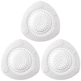 CustomyLife 3 Pack 5.5inch Plastic Drain Hair Catcher with Sucker Trap, Silicone Shower Drain Cover White Bathtub Hair Stopper Drain Strainers for Kitchen Sink Bathroom