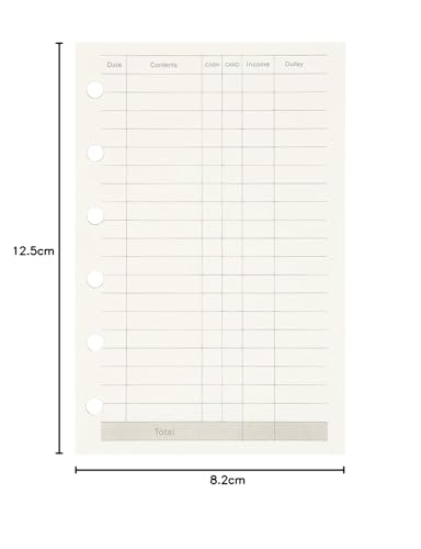 Image of Zelten Loose Leaf Punched Paper Refills Paper for 6 Hole Binder Personal Organizer Diary Notebook Refillable Planner (Finance,A7 /6 Hole)