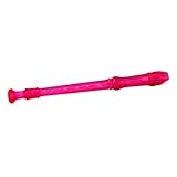  Flauta dulce de plástico en color fucsia con limpiador