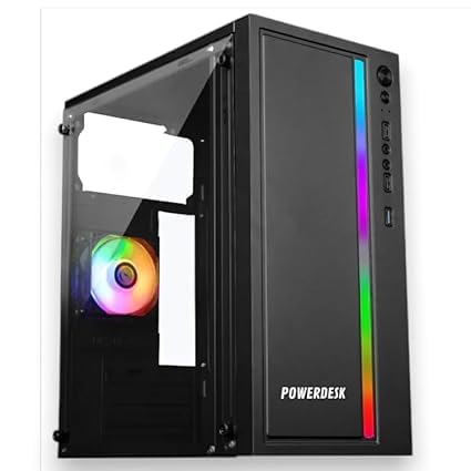 Image of POWERDESK Desktop Computer Set, i7 4th Gen, 8 GB RAM, 256 GB SSD, 22 inch HD LED Monitor,hmk Keyboard & Mouse, WiFi, Windows 10 Pro, MS Office (8-256gb)