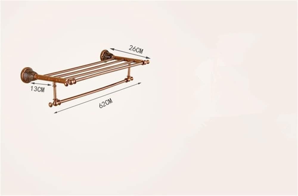 Towel Rails, Towel Rack Bath Hardware Brass & Jade Rose Towel Rack, Bath Shelf Towel, Wall Nail Punched Towel Shelf