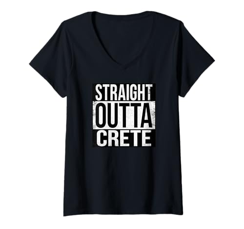 Mujer Straight Outta Creta Camiseta Cuello V