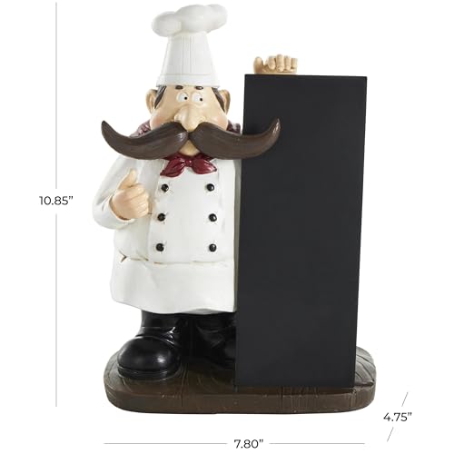 Escultura decorativa chef polystone negra 8x5x11 in miniatura 3