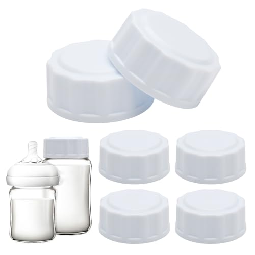 ZMDMAH 6 Chiusure per Biberon Avent, Tappo di Ricambio Compatibile con Bottiglie a Collo Largo, Materiale PP, Colore Bianco