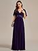 Ever-Pretty Women's Chiffon V-Neck Mother of Bride Dresses A-Line Ruched Short Sleeves Appliques Bridesmaid Dress Formal Gown Deep Purple US18