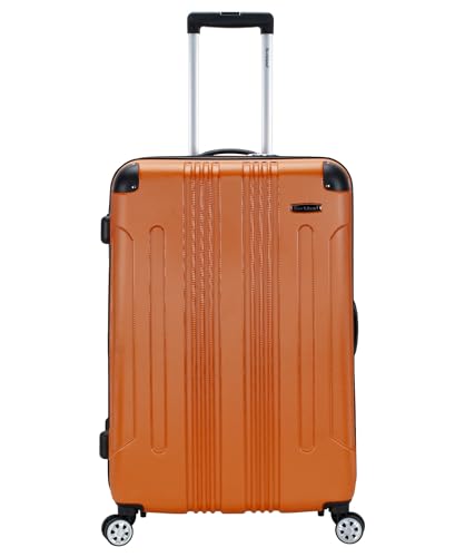 Image of Rockland London Hardside Expandable Spinner Wheel Luggage, Orange, Checked-Large 28-Inch