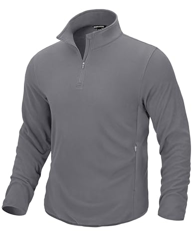 G Gradual Mens Quarter Zip Pullover Fleece with 2 Zipper Pockets Long Sleeve Golf Shirt Winter Athletic Sweater Lightweight