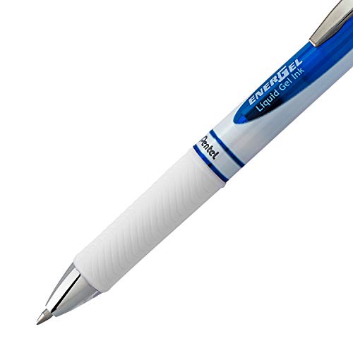 Pentel EnerGel Pearl Deluxe RTX, 0.7mm, Pinke Tinte, Box Mit 12 Stift, Metallspitze, Nachfüllbar