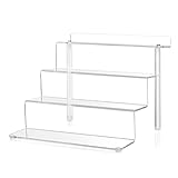 ANDGOO Floating Effect 4 Tier Clear Acrylic Display Stand Riser, 9 inch Width High Capacity Transpar