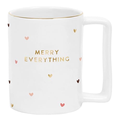 Image of Santa Barbara Design Studio Holiday Ceramic Mug with Gold Foil Detail, 16-Ounces, Merry Everything Hearts