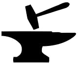 Blacksmith Hammer Anvil - Sticker Graphic - Auto, Wall, Laptop, Cell, Truck Sticker for Windows, Cars, Trucks