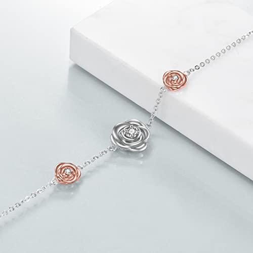 Image of CRMAD Moonstone Moon /star /daisy /turquoise /rose flower /cat /Hecate /airplane /pearl /Chakra /rose pearl /butterfly /wave /starfish Anklet for Women Sterling Silver Anklet Irish Jewelry