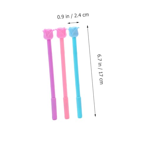 Juego de 12 bolígrafos gel con diseño de rosa miniatura 2