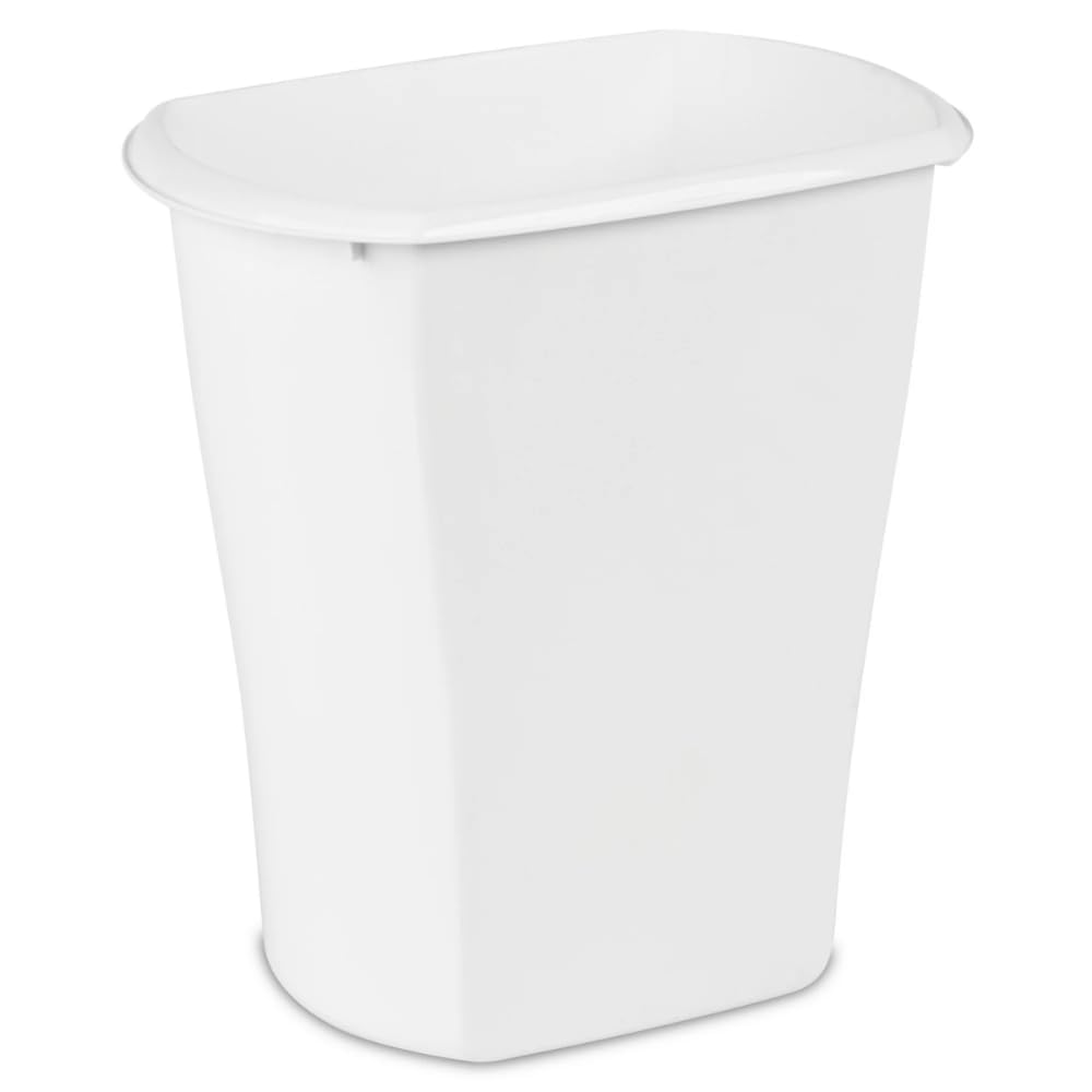 3 Gallon Wastebasket White Plastic Trash Can for Bathroom Bedroom Office and Small Spaces Open Top Design Lightweight