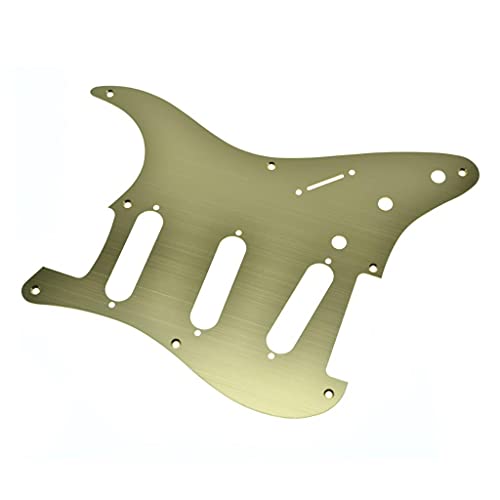 KAISH 8 Hole Metal Aluminum Anodized Vintage Style ST/Strat SSS Pickguard Guitar Pick Guard Scratch Plate for USA/Mexico Stratocaster/Strat Gold - Image 3