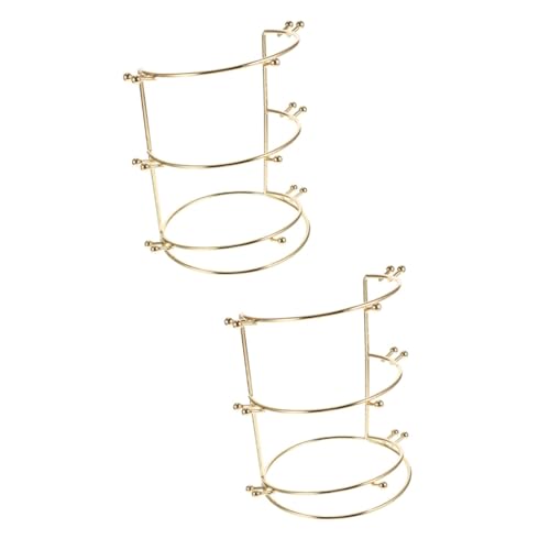 HOMSFOU Headband Stand 2pcs Crown Display Stand for Ladies Headbands Turban Hair Ties Teen Girl Room Decor Alloy Crown Storage Rack