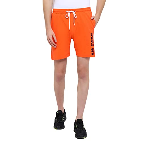 Image of AM SWAN Mens Premium Cotton Colourblocked Printed Stylish Comfort Knee Length Shorts