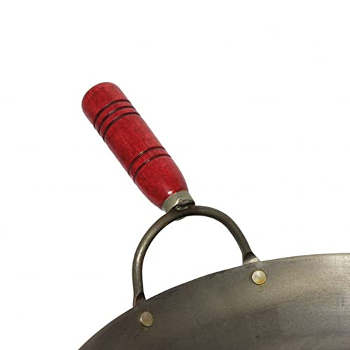 Wok de hierro de 14 pulgadas con mango de madera miniatura 5