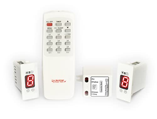 Image of RE CO SYS Remote Control Switch with Learning makes Compatible with all Wi-Fi IR Blaster to use with Alexa (Pro-With Timers,Sleep,Adv.L, 3 Light &1Fan Regulator 7-Step Humfree|Mod|W|)