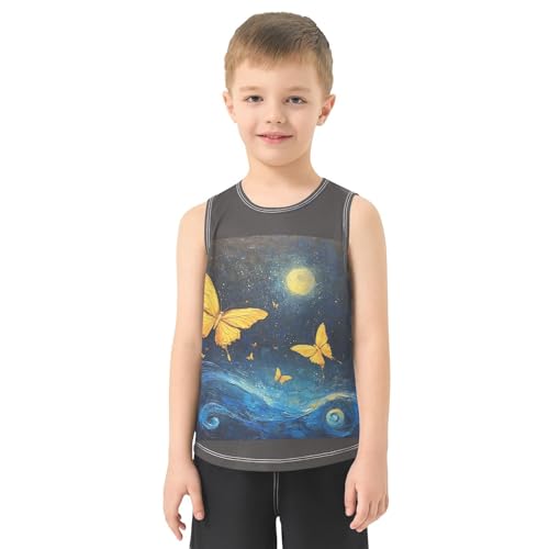 Butterfly Moonlit Ocean Boys Tank Tops Toddler Tank Top Shirts Undershirts Quik Dry for 3-15 Years,3T2
