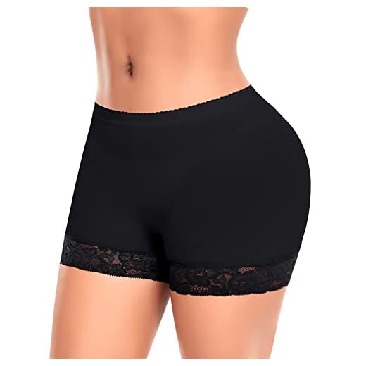 Werena Butt Lifter Seamless Padded Panties Lace Booty Pads Hip Enhancer Underwear Shorts Shapewear (#1 Black,X-Large)