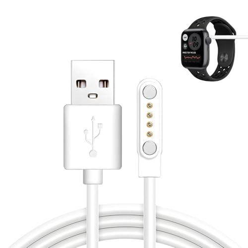 Magnetyczna ładowarka do smartwatcha, 4-pinowy kabel ładujący USB 7,62 mm, kompatybilna z różnymi markami smartwatcha, kompaktowa i lekka konstrukcja, wzmocnione bezpieczeństwo, inteligentna ładowarka