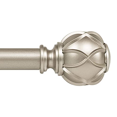 KAMANINA 1 Inch Curtain Rod Telescoping Single Drapery Rod 28 to 48 Inches (2.3-4 Feet), 2 Pack Antique Bronze Curtain Rods for Windows 16 to 44 Inches, Netted Texture Finials