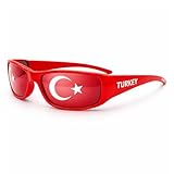 Türkei Flaggenbrille - Türkiye Bayrak Flagge türkische Fahne Accessoire Damen Herren WM EM Fußball Sport Fanartikel