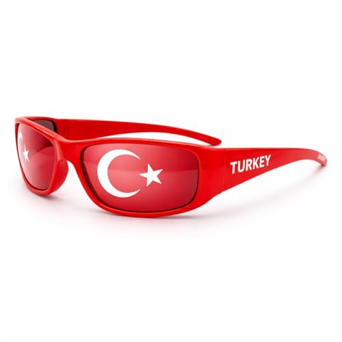 Türkei Flaggenbrille - Türkiye Bayrak Flagge türkische Fahne Accessoire Damen Herren WM EM Fußball Sport Fanartikel