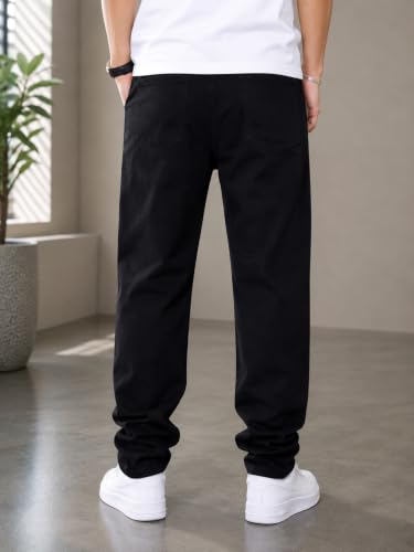 Image of Men's Comfortable Casual Denim Jeans | Men's Solid Straight Fit Jeans | Mid Rise Denim Pants | Regular Fit Stretchable Jeans