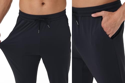 Blaosn Mens Athletic Sweatpants Gym Workout Running Sweat Pants with Zipper Pockets Stretch Track Casual Jogging Joggers4