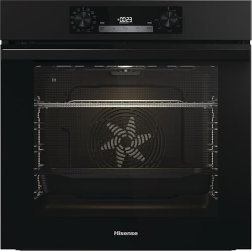 Hisense BI64211EPB Cuisinière électrique encastrable multifonction, 77 litres, 60 cm, fonction pizza 300°, pyrolytique, Airfry, couleur noir, classe...