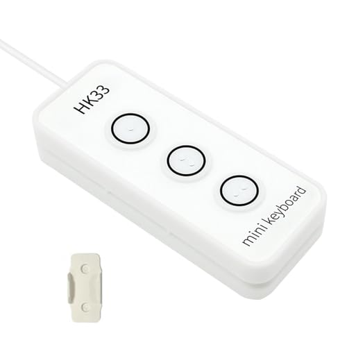Lazmin112 Miniklawiatura z 3 Klawiszami, Dostosowywanie Funkcji Makr Multimedialnych Myszy do Szybkich Operacji, z Kablem USB i magnetyczną konstrukcją do Pracy w Biurze Podczas Gier (HK33UBM Czarny)
