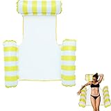 🌴【CONSEJOS】 El tamaño de la hamaca flotante inflable para nadar es de 120 * 105 CM (después del inflado), edad recomendada: 16 años y más, carga máxima: 220 lbs, los niños deben usarla bajo la supervisión de un adulto.