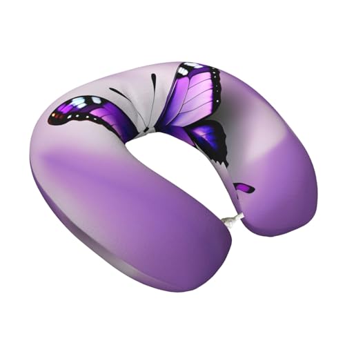 Almohada de viaje de poliéster con diseño mariposa miniatura 2