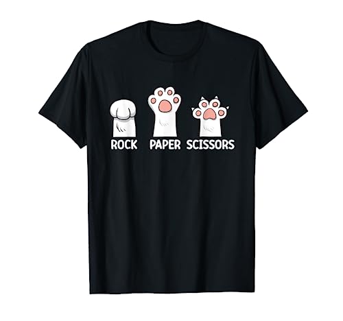 Rock Paper Scissors Cute Cat Paws Kitten Lovers Funny Hand Camiseta