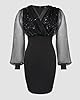 CHICME Women's Glitter Party Dress 2025 V-Neck Mes... #4