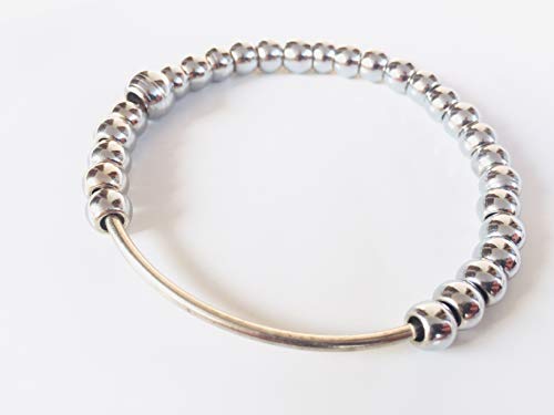 Abgeostones Simran Mala Kada For Hand held Meditation Kada Sikh Hindu Buddhism Kara (28 Beads 3 inch)