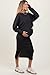 PinkBlush Charcoal Ribbed Knit Asymmetric Top Midi Skirt Maternity Set