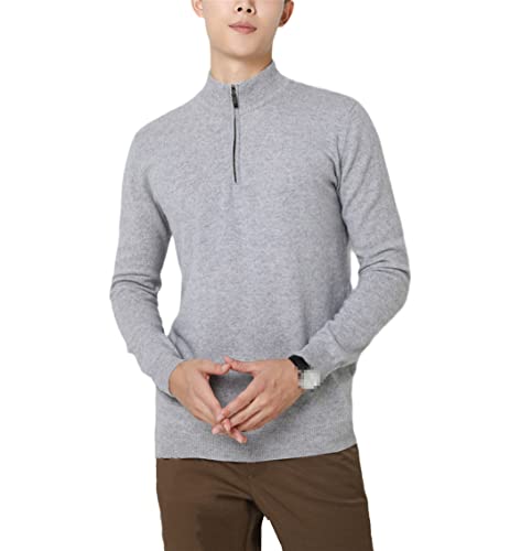 Pull col zippé homme en cachemire doux parfait pour le bureau et les sorties