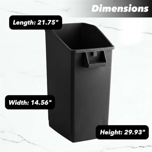 Caneca de basura rectangular negra de 23 gal miniatura 3