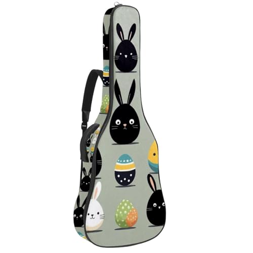 Sac pour guitare acoustique noir avec poches multiples et couche de protection 108x41x11cm